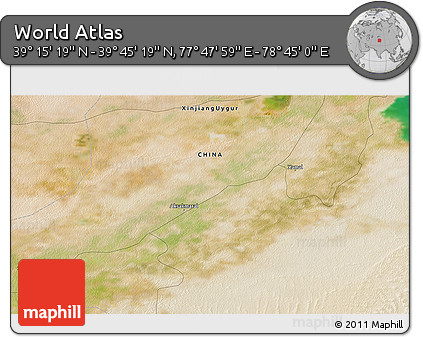 Satellite 3D Map of the Area around 39° 30' 19" N, 78° 16' 30" E