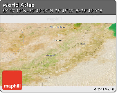 Satellite 3D Map of the Area around 39° 30' 19" N, 78° 16' 30" E