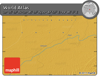 Physical Map of the Area around 39° 30' 19" N, 78° 16' 30" E