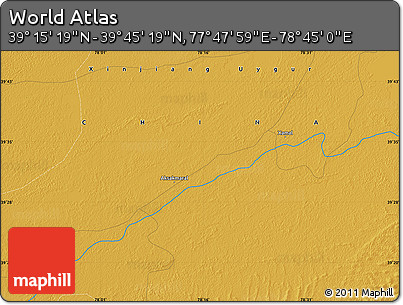 Physical Map of the Area around 39° 30' 19" N, 78° 16' 30" E