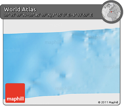 Physical 3D Map of the Area around 39° 30' 19" N, 7° 43' 29" E