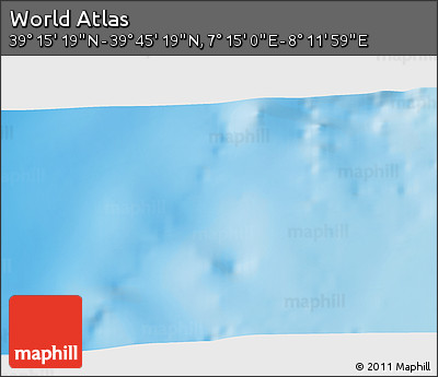 Physical 3D Map of the Area around 39° 30' 19" N, 7° 43' 29" E