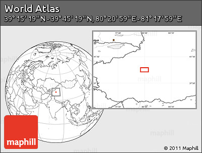Blank Location Map of the Area around 39° 30' 19" N, 80° 49' 29" E