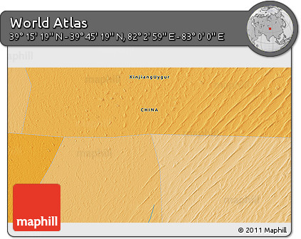 Political 3D Map of the Area around 39° 30' 19" N, 82° 31' 30" E