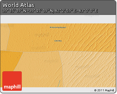 Political 3D Map of the Area around 39° 30' 19" N, 82° 31' 30" E