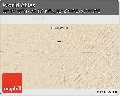Satellite 3D Map of the Area around 39° 30' 19" N, 82° 31' 30" E