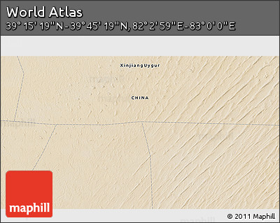 Satellite 3D Map of the Area around 39° 30' 19" N, 82° 31' 30" E