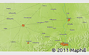 Physical 3D Map of the area around 39° 30' 19" N, 83° 13' 29" W
