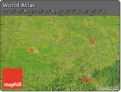 Satellite Map of the Area around 39° 30' 19" N, 83° 13' 29" W