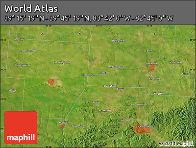 Satellite Map of the Area around 39° 30' 19" N, 83° 13' 29" W