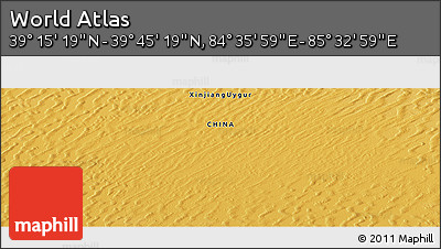 Physical Panoramic Map of the Area around 39° 30' 19" N, 85° 4' 29" E