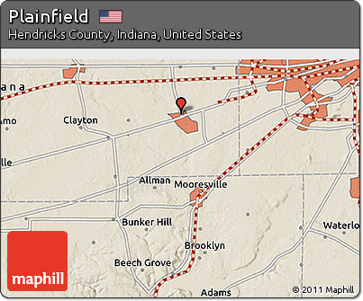 Shaded Relief 3D Map of Plainfield