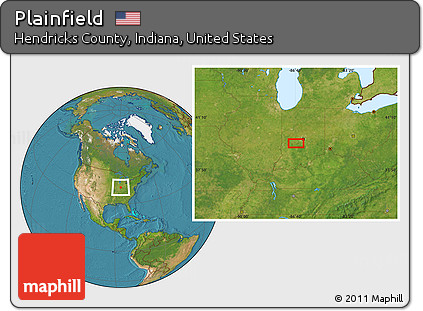 Satellite Location Map of Plainfield