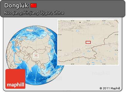 Shaded Relief Location Map of Donglük