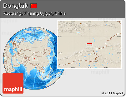 Shaded Relief Location Map of Donglük