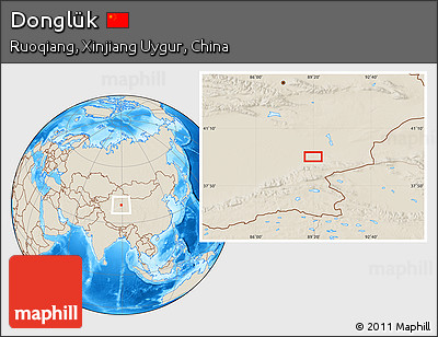 Shaded Relief Location Map of Donglük
