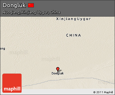 Shaded Relief Panoramic Map of Donglük