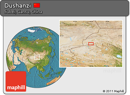 Satellite Location Map of Dushanzi