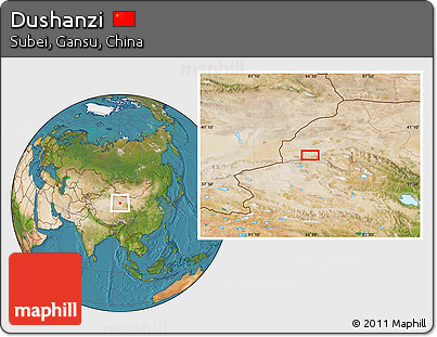 Satellite Location Map of Dushanzi