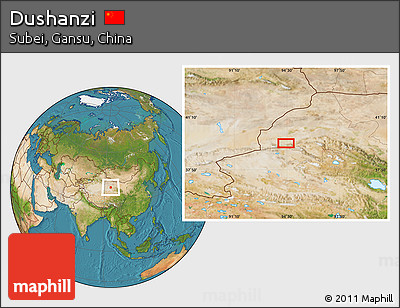 Satellite Location Map of Dushanzi