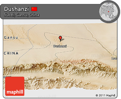 Satellite Panoramic Map of Dushanzi