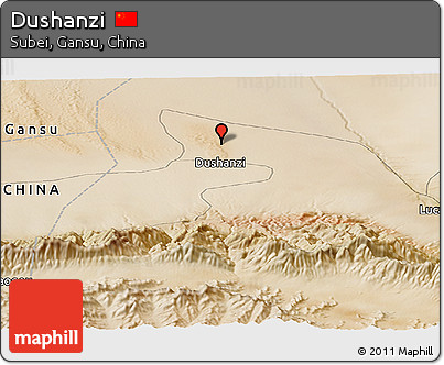 Satellite Panoramic Map of Dushanzi