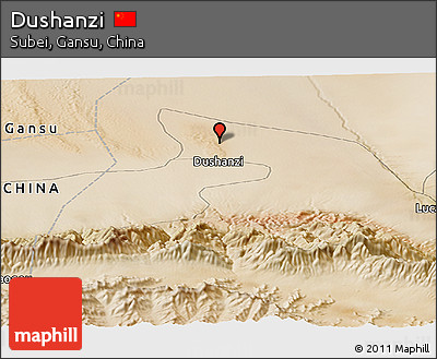 Satellite Panoramic Map of Dushanzi