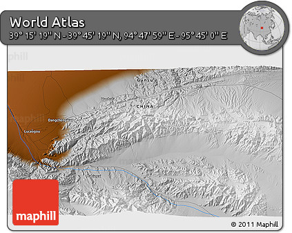 Physical 3D Map of the Area around 39° 30' 19" N, 95° 16' 30" E