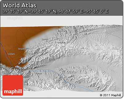 Physical 3D Map of the Area around 39° 30' 19" N, 95° 16' 30" E