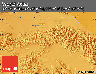 Political Map of the Area around 39° 30' 19" N, 96° 7' 30" E