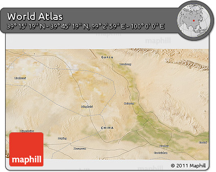 Satellite 3D Map of the Area around 39° 30' 19" N, 99° 31' 30" E