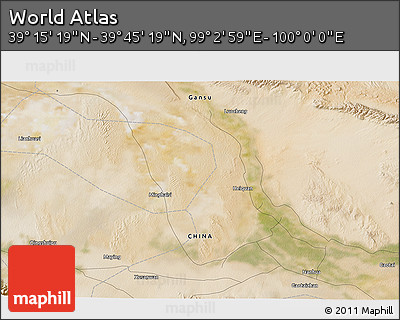 Satellite 3D Map of the Area around 39° 30' 19" N, 99° 31' 30" E
