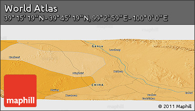 Political Panoramic Map of the Area around 39° 30' 19" N, 99° 31' 30" E
