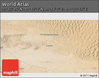 Satellite 3D Map of the Area around 39° 57' 6" N, 100° 22' 30" E