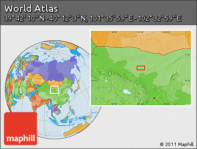 Political Location Map of the Area around 39° 57' 6" N, 102° 4' 29" E