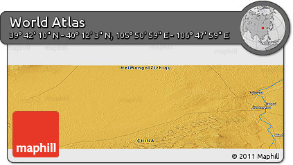 Physical Panoramic Map of the Area around 39° 57' 6" N, 106° 19' 29" E