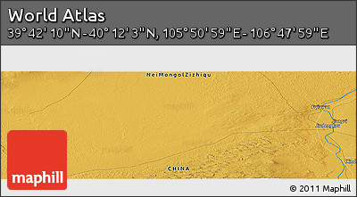 Physical Panoramic Map of the Area around 39° 57' 6" N, 106° 19' 29" E