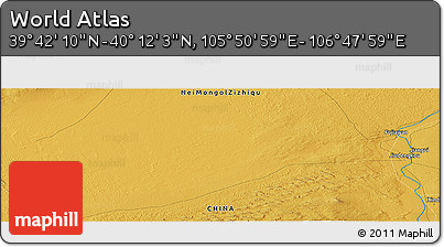 Physical Panoramic Map of the Area around 39° 57' 6" N, 106° 19' 29" E