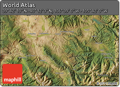 Satellite Map of the Area around 39° 57' 6" N, 106° 10' 30" W