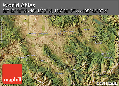 Satellite Map of the Area around 39° 57' 6" N, 106° 10' 30" W