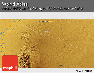 Physical 3D Map of the Area around 39° 57' 6" N, 107° 10' 30" E