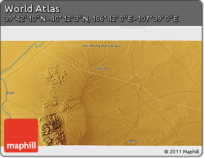 Physical 3D Map of the Area around 39° 57' 6" N, 107° 10' 30" E