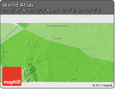 Political 3D Map of the Area around 39° 57' 6" N, 107° 10' 30" E