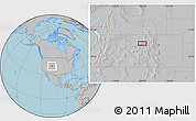 Gray Location Map of the area around 39° 57' 6" N, 107° 1' 30" W, hill shading