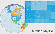 Political Location Map of the area around 39° 57' 6" N, 107° 1' 30" W