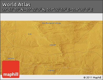 Physical 3D Map of the Area around 39° 57' 6" N, 108° 1' 30" E