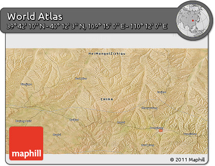 Satellite 3D Map of the Area around 39° 57' 6" N, 109° 43' 29" E