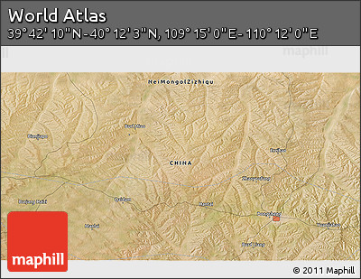 Satellite 3D Map of the Area around 39° 57' 6" N, 109° 43' 29" E