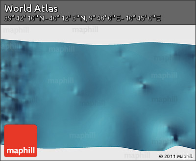 Satellite 3D Map of the Area around 39° 57' 6" N, 10° 16' 30" E