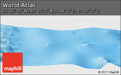 Physical Panoramic Map of the Area around 39° 57' 6" N, 10° 16' 30" E